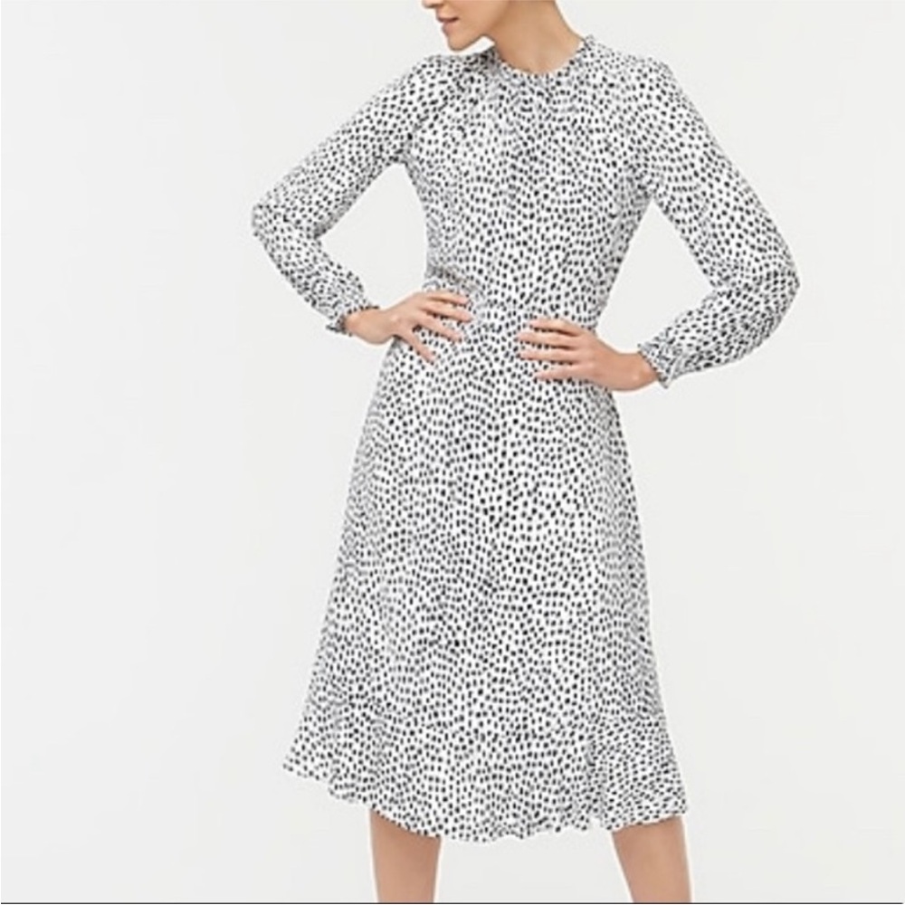 J. Crew Black and White Long Sleeve Dress